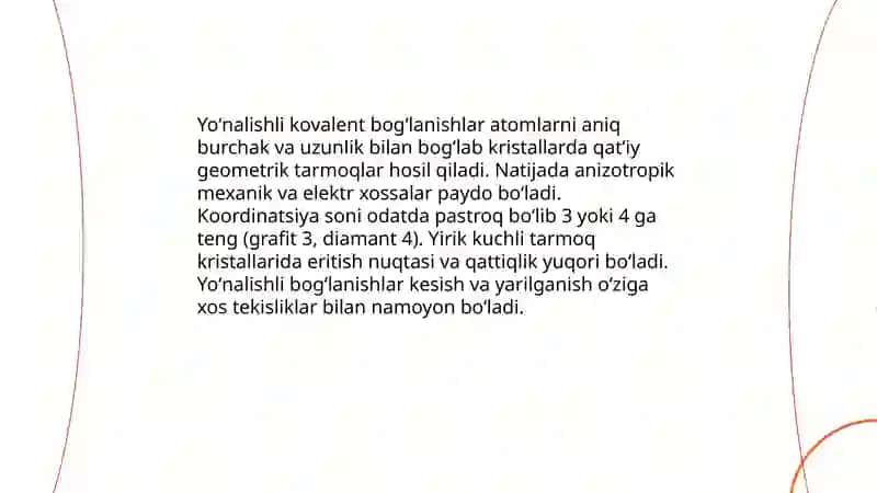 Kovalent bogʻlanishli kristallar 4