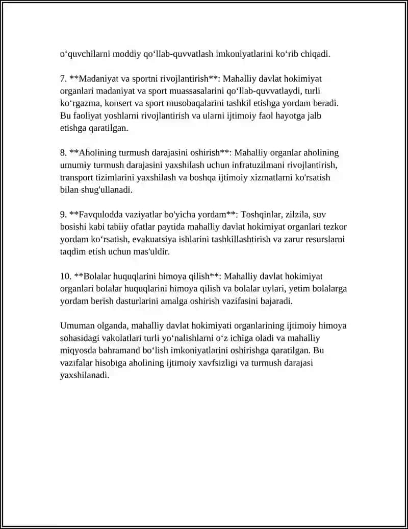 MAHALLIY DAVLAT HOKIMIYATI ORGANLARI IJTIMOIY HIMOYA SOHASIDAGI VAKOLATLARI 4