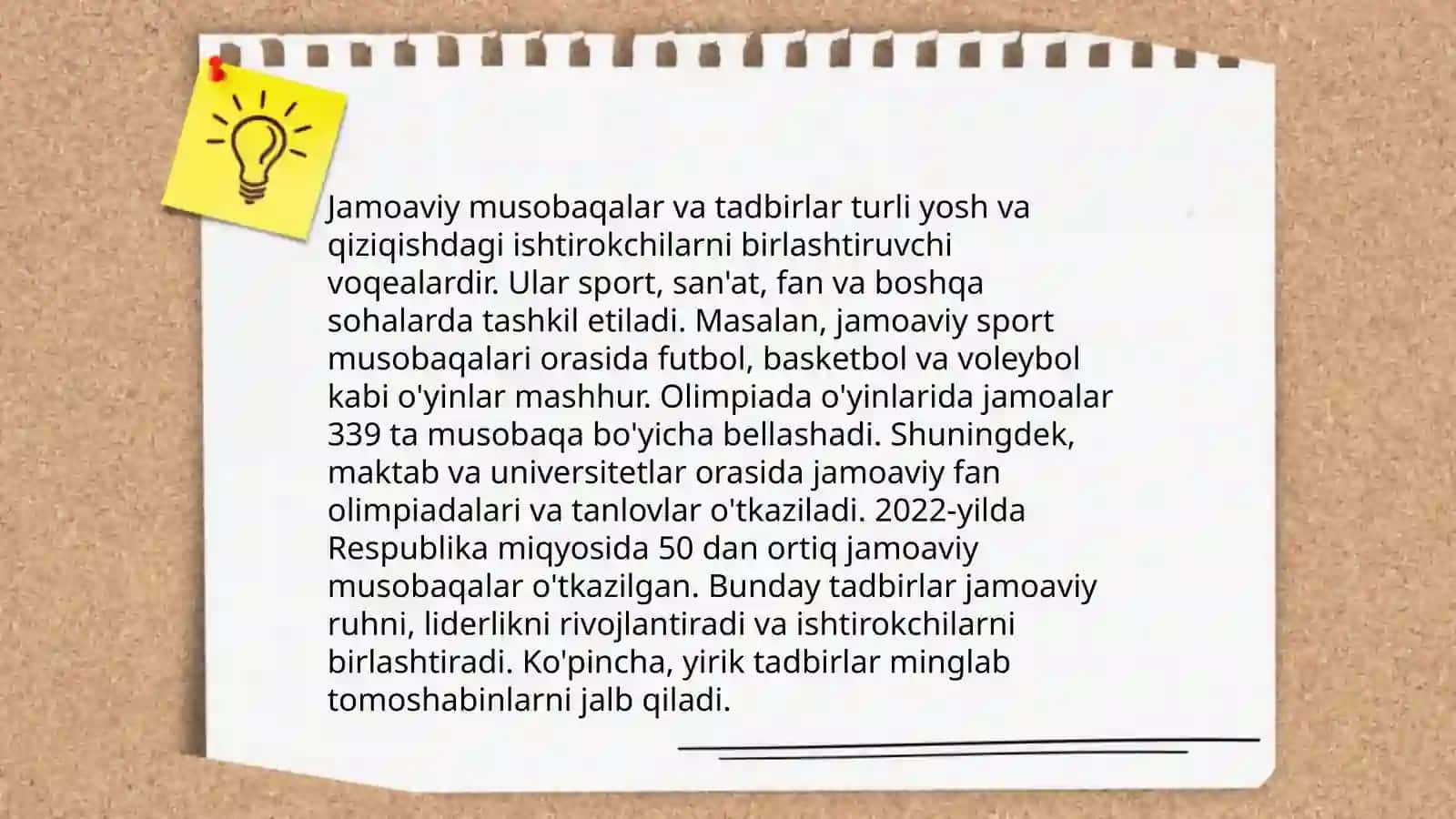 Sinfdan tashqari faoliyat turlari 4