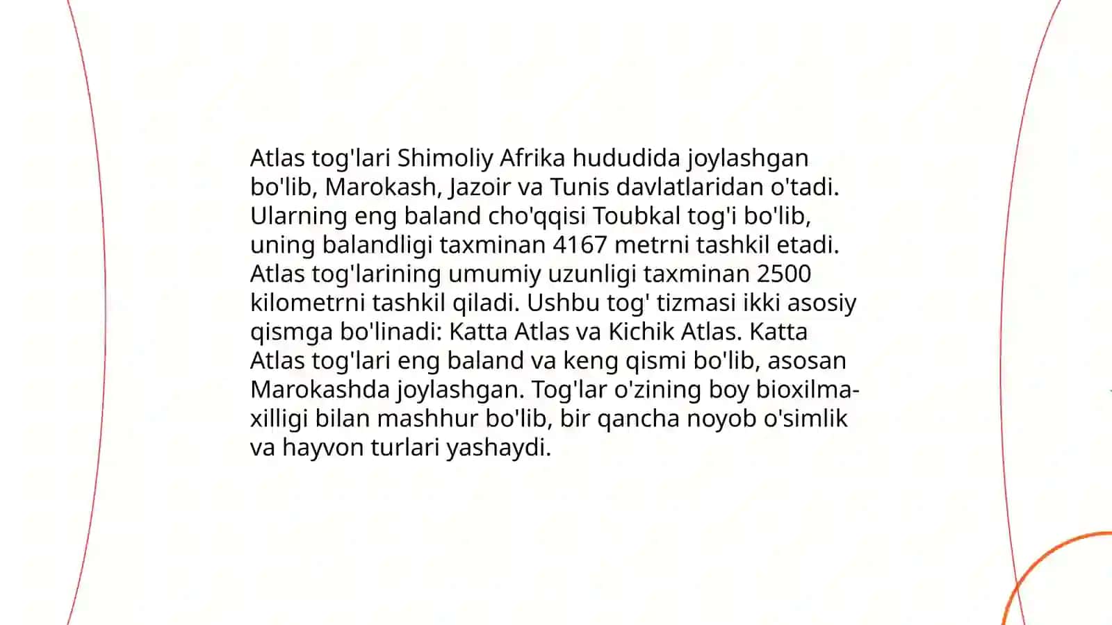Afrika materigining relyefi va orografiyasi 4