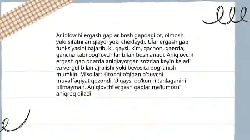 Ergash gapli qoʻshma gap turlari Abdumannonova Mazmuna 4