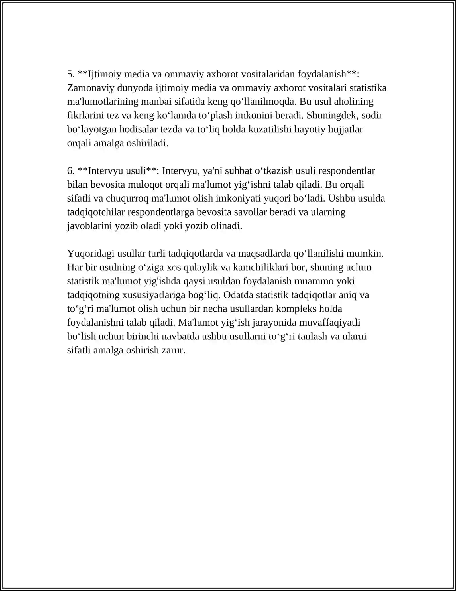 STATISTIK JAMLASH VA GURUHLASH MAVZUSI 4