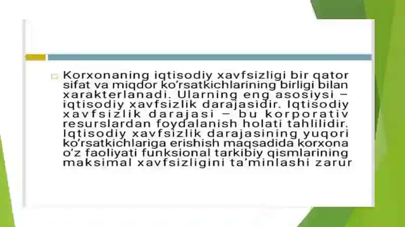 Korxonaning iqtisodiy xavfsizligi 4