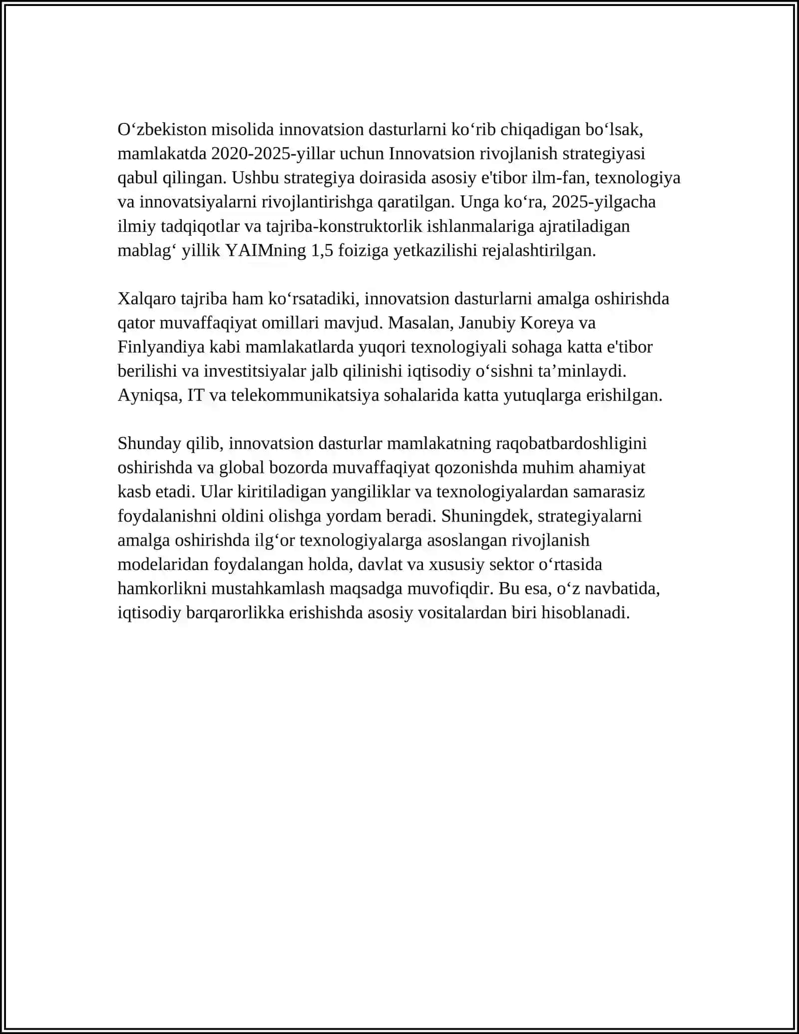 INNOVATSION DASTURLAR VA ULARNI AMALGA OSHIRISH 4