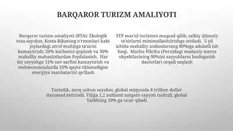 Barqaror Turizm Amaliyoti 4