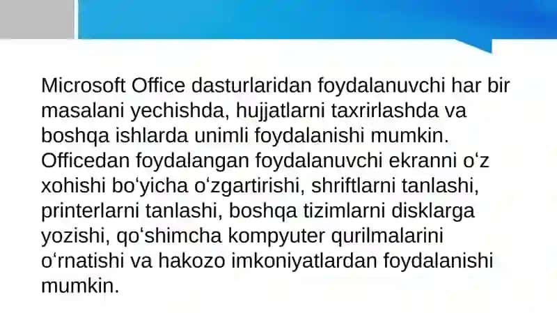 Microsoft Ofice dasturlari 4