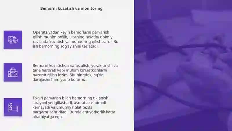 Operatsiyadan keyin bemorlarni parvarish qilish 4