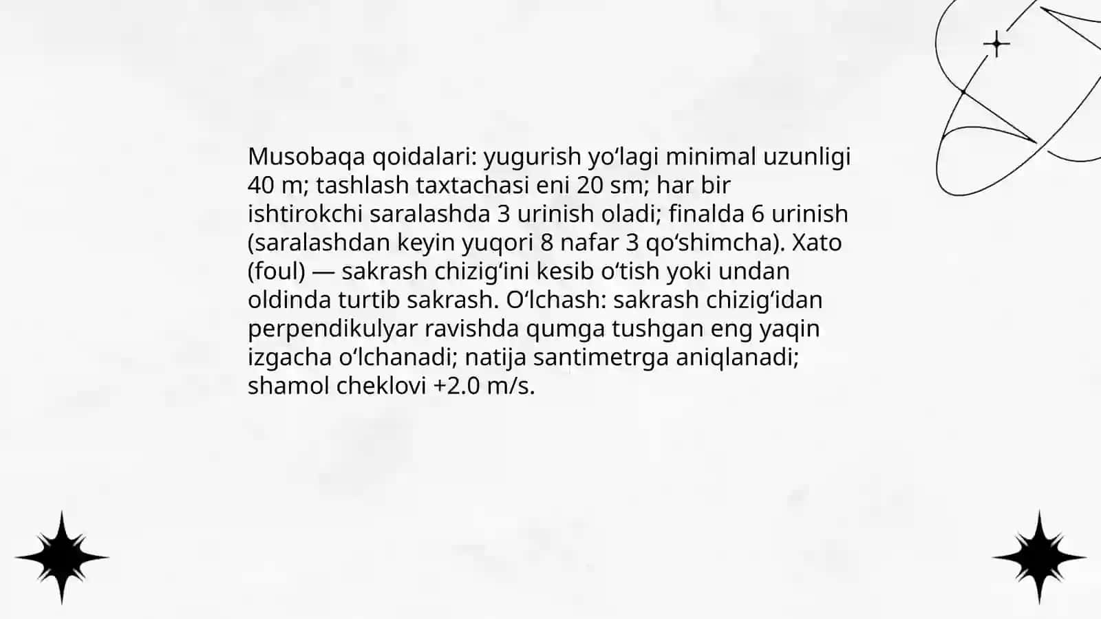 Yengil atletika boʻyicha uzunlikka sakrash 4