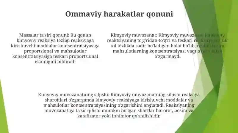 Kimyoviy Muvozanatning Siljishi 4