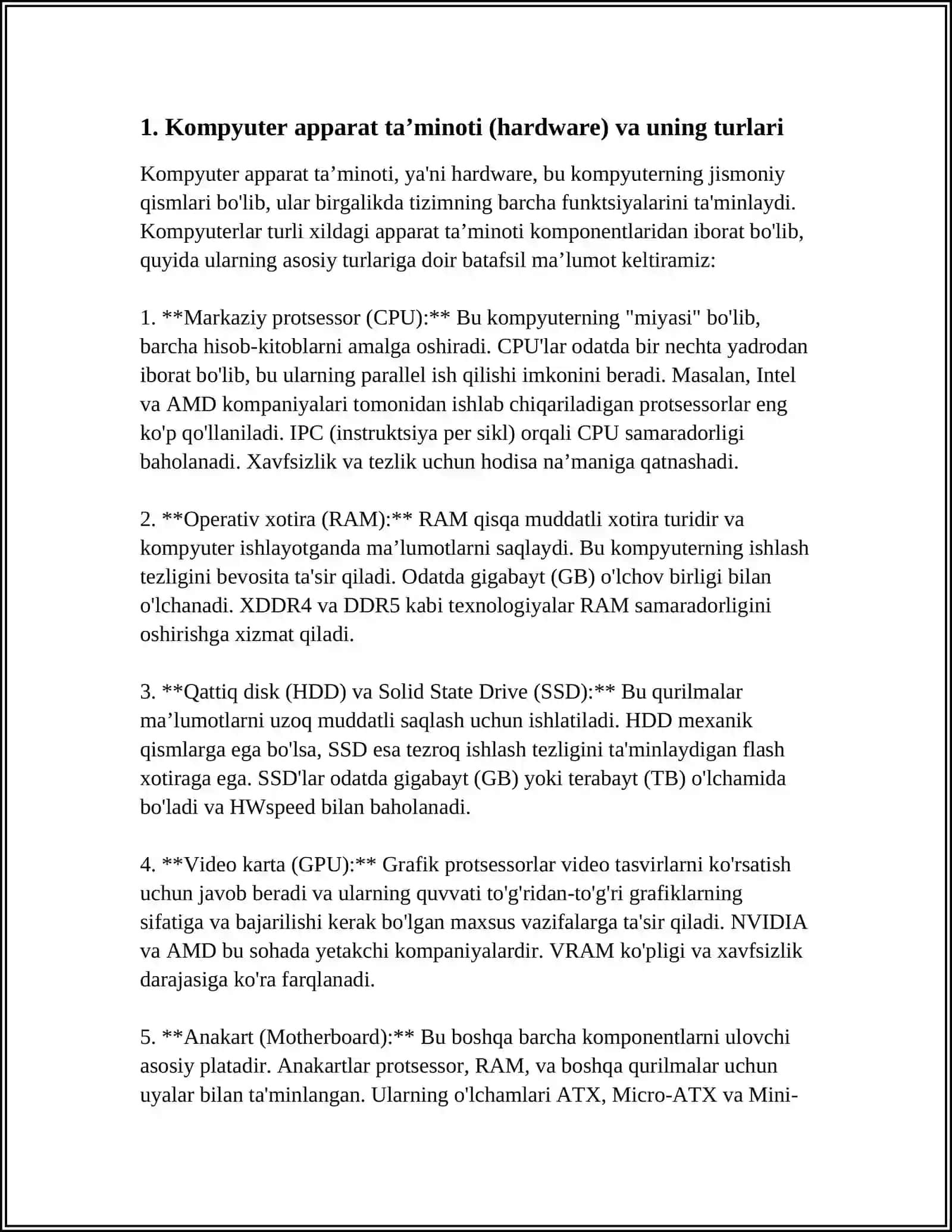 KOMPYUTER TEXNOLOGIYASI VA INTERNET XIZMATLARI OʻRGANIB CHIQISH 4