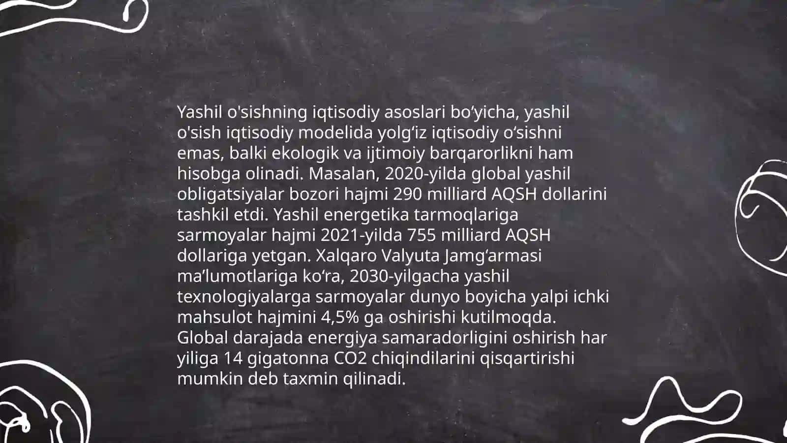 "yashil iqtisodiyot" va "yashil oʻsish" ni baholash zaruriyati 4