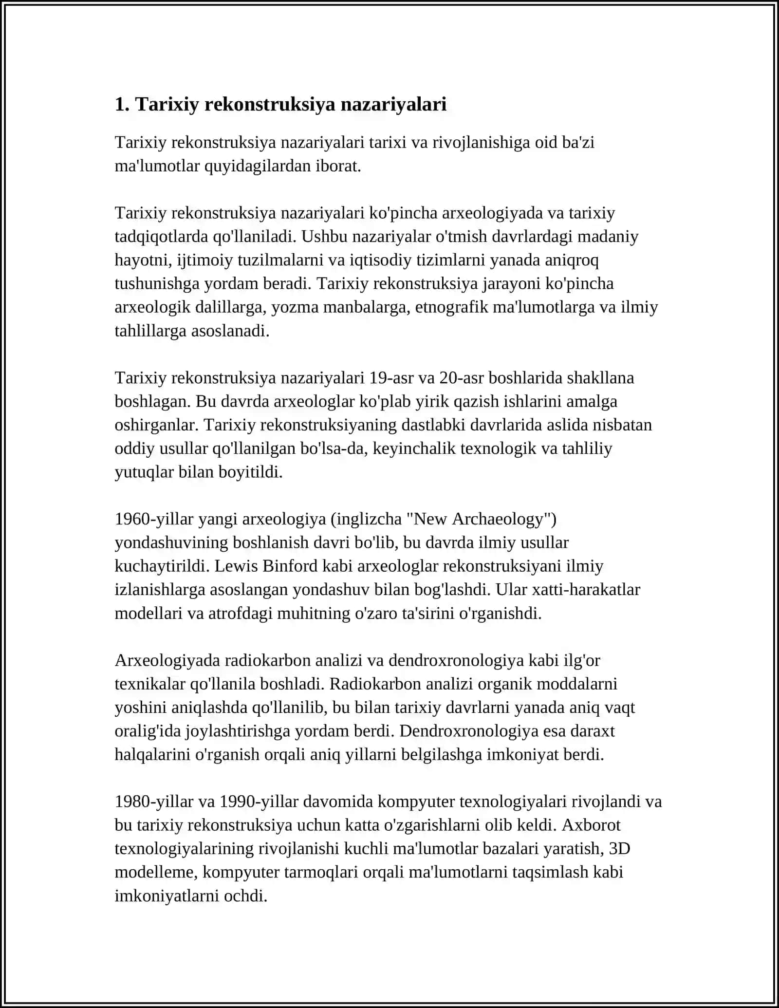 DUNYO TARIXCHILARINING TARIXIY REKONSTRUKSIYAGA OID MALUMOTLARI 4