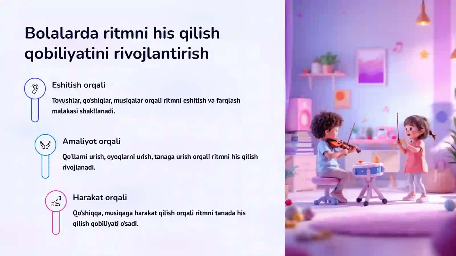 Bolalarni musiqaviy ritmik harakatga o'rgatish 4