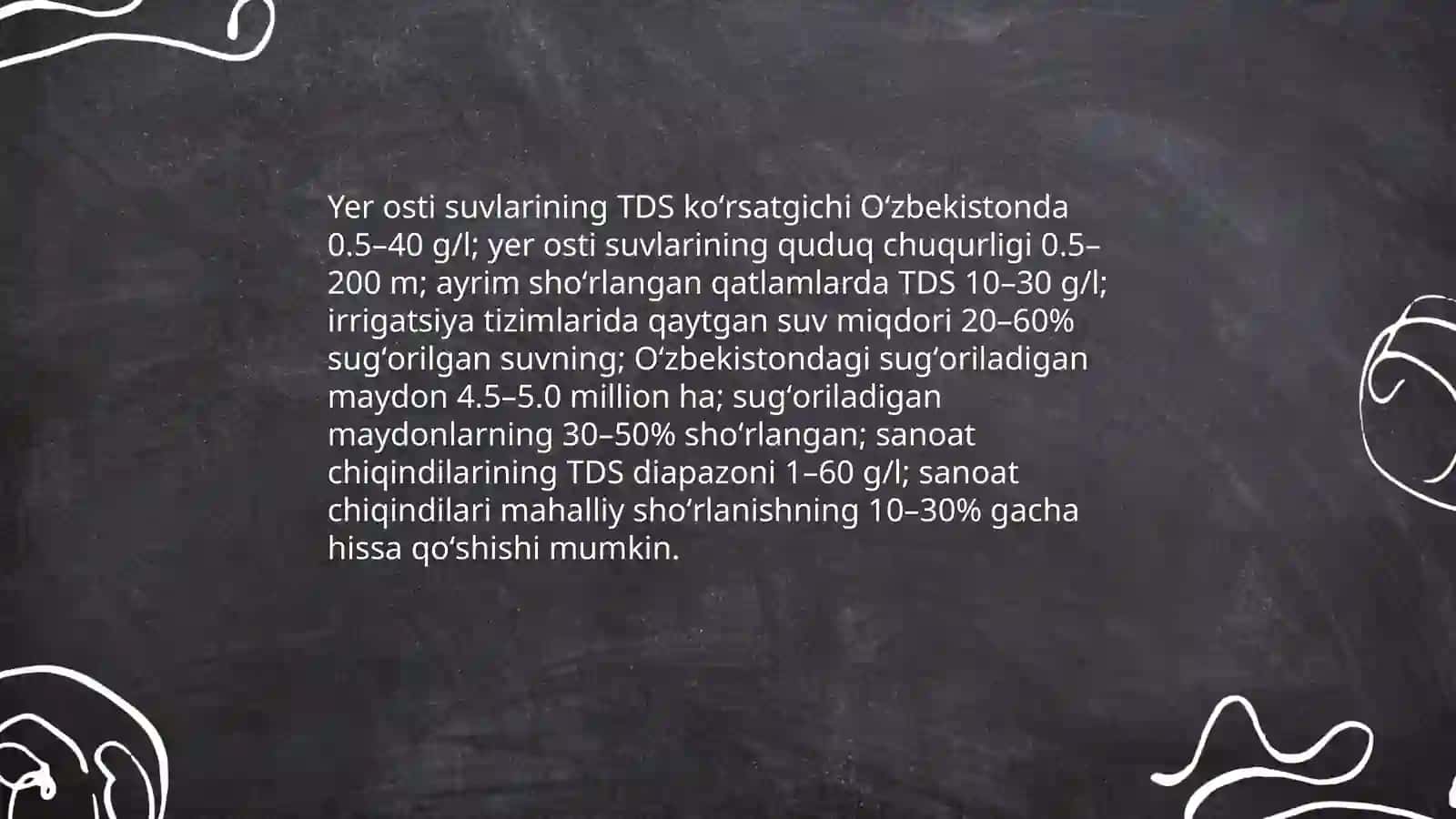 O'zbekiston sharoitida sho'r suvlarni chuchuklashtirish g'oyasini yaratish 4