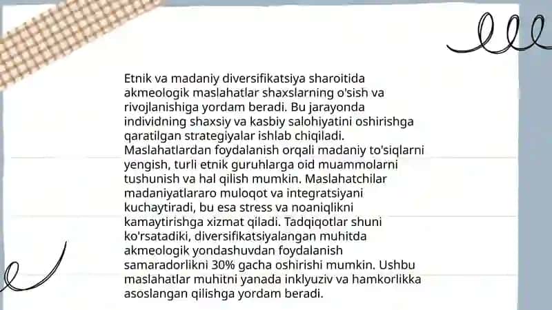 Etnik akmeologiya.Psixologik va akmeologiya maslahat strategiyalari 4