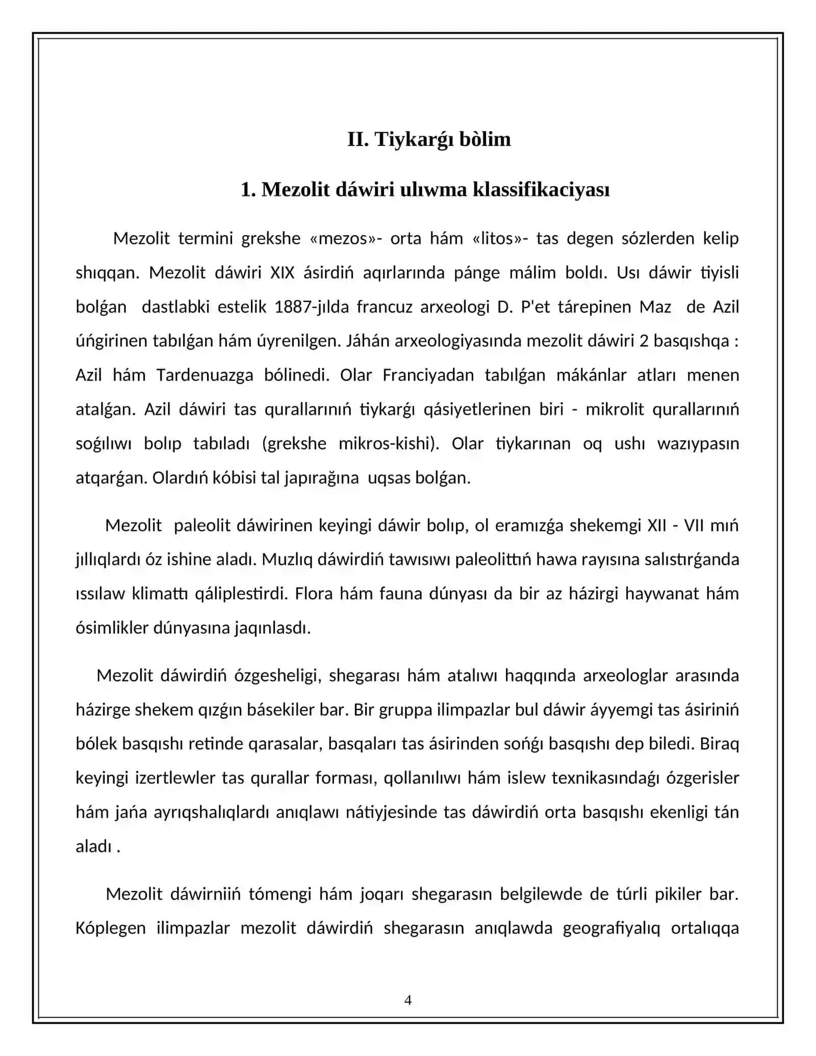 Mezolit dáwiri xojalıǵı 4