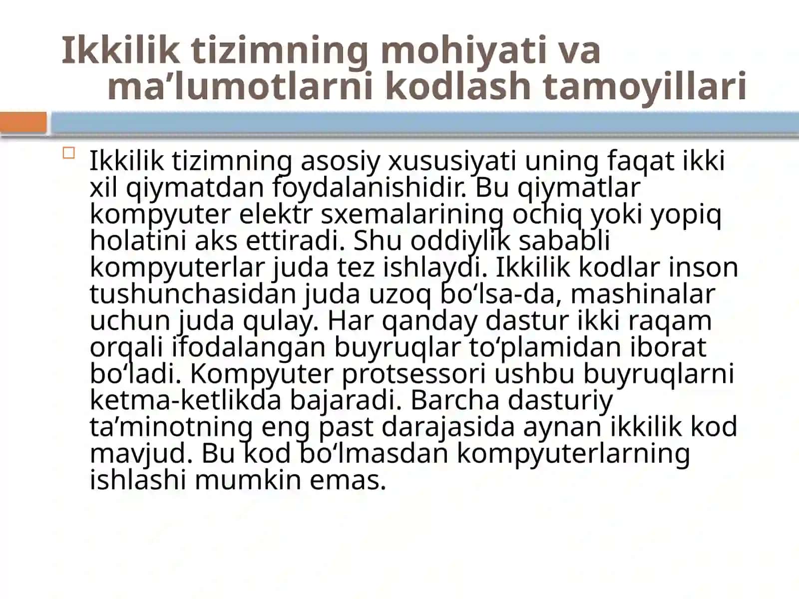 Informatikada Ikkilik Kodlarni Yaratish 4