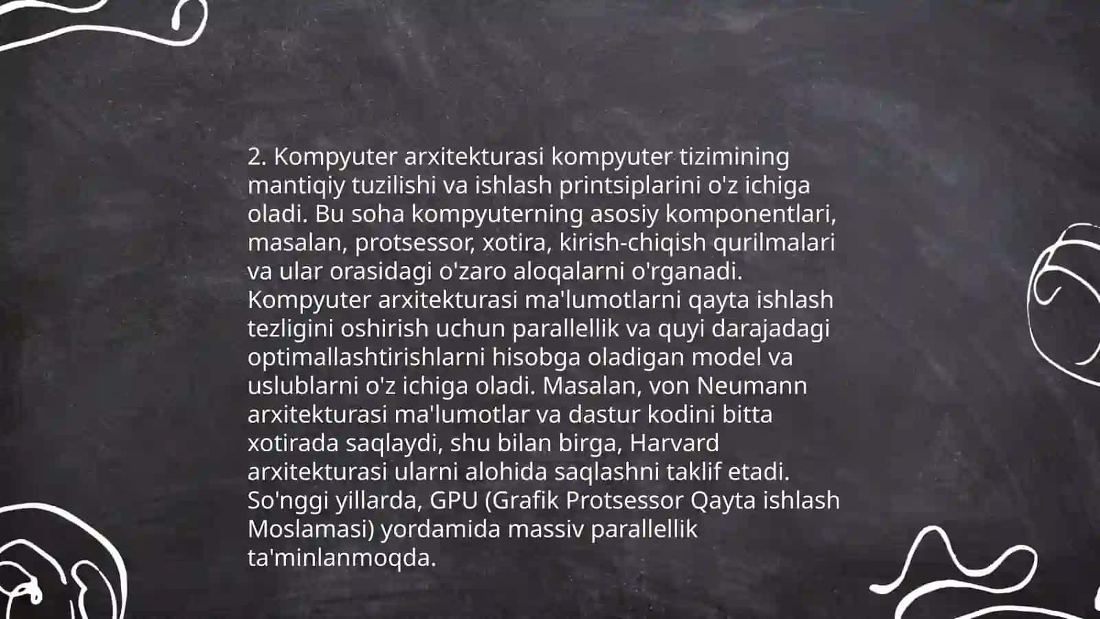 Kompyuterning tashkil etilishi va tuzilishi 4