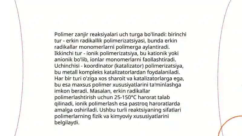 Polimer zanjir reaksiyalari 4