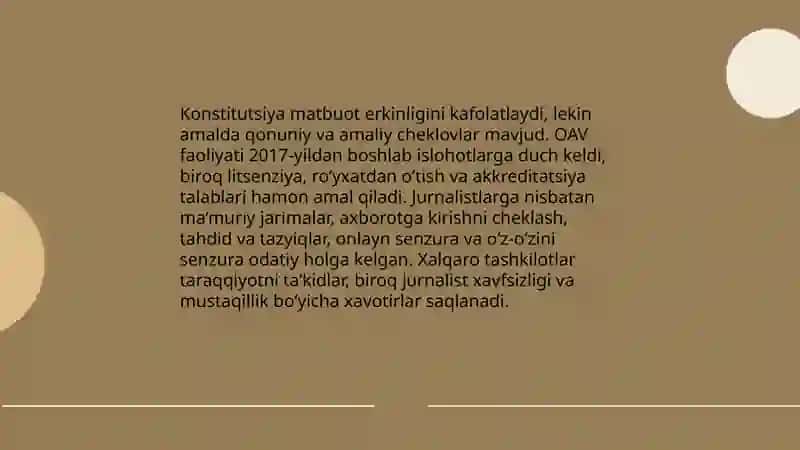O'zbekiston Respublikasida ommaviy axborot vositalarining faoliyati 4