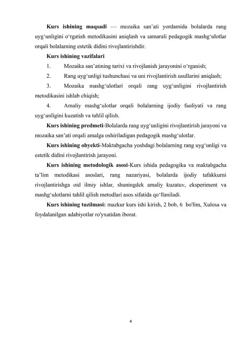 Mozaika sanʼati yordamida rang uygʻunligini oʻrganish 4