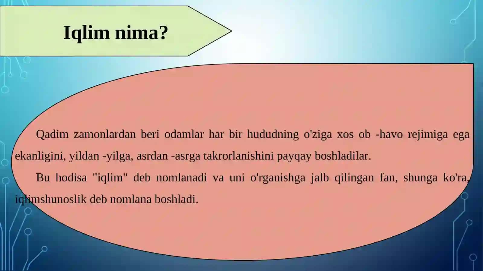 Qurlish tumaninig iqlimiy tasniflarini aniqlash 4