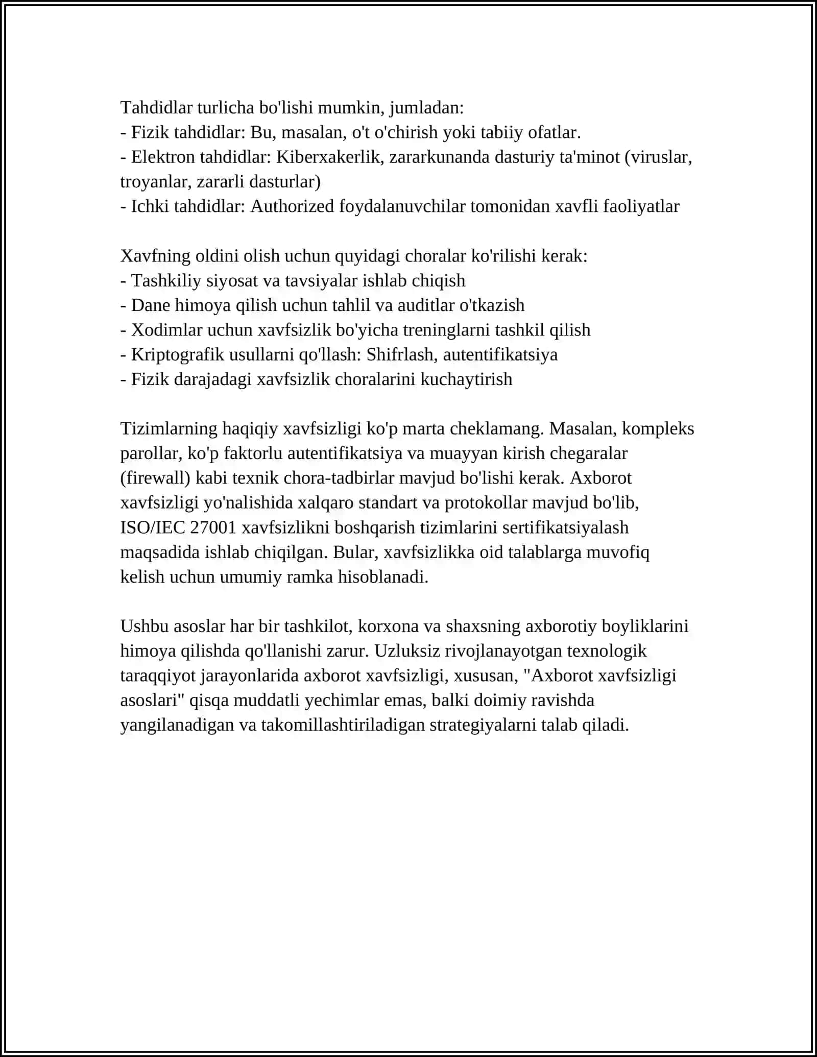Axborot xavfsizligi asoslari 4