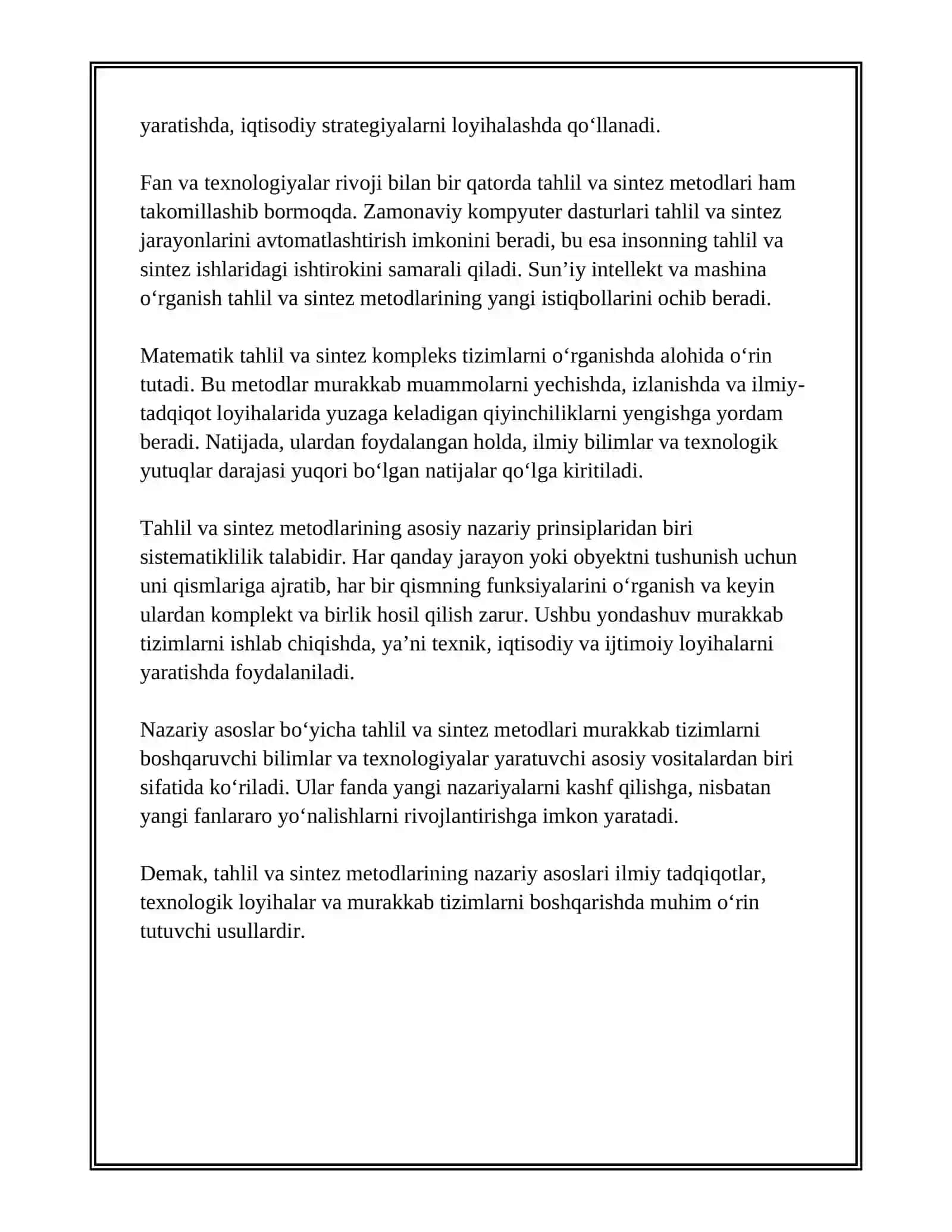 TAHLIL VA SINTEZ METODLARI 4
