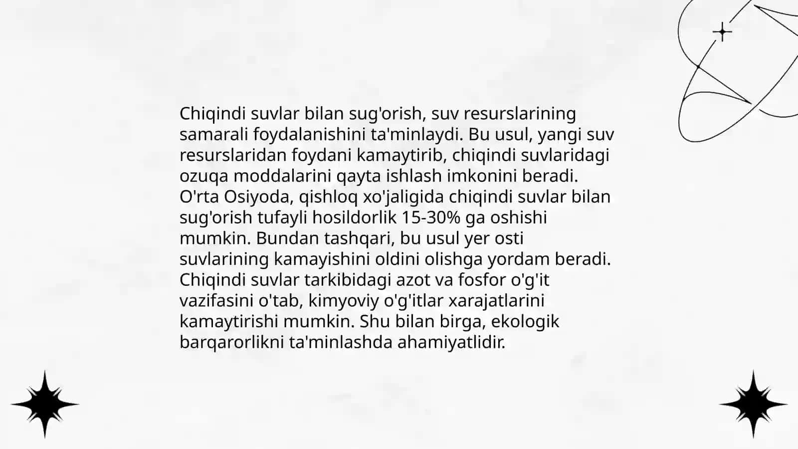 chiqindi suvlar bilan sugorish 4