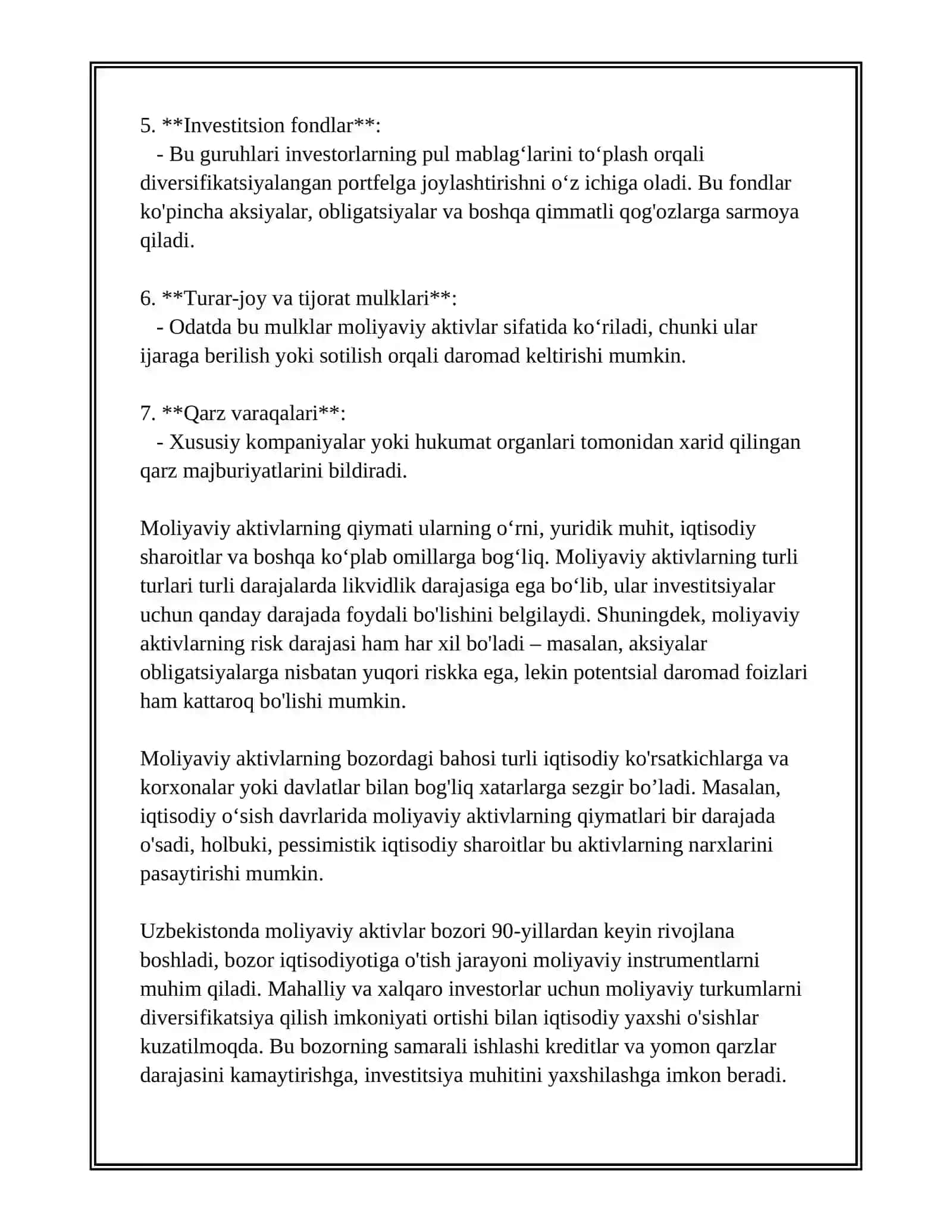 ALOHIDA MOLIYAVIY AKTIVNING TARIXIY DAVOMIYLIGINI HISOBLASH 4