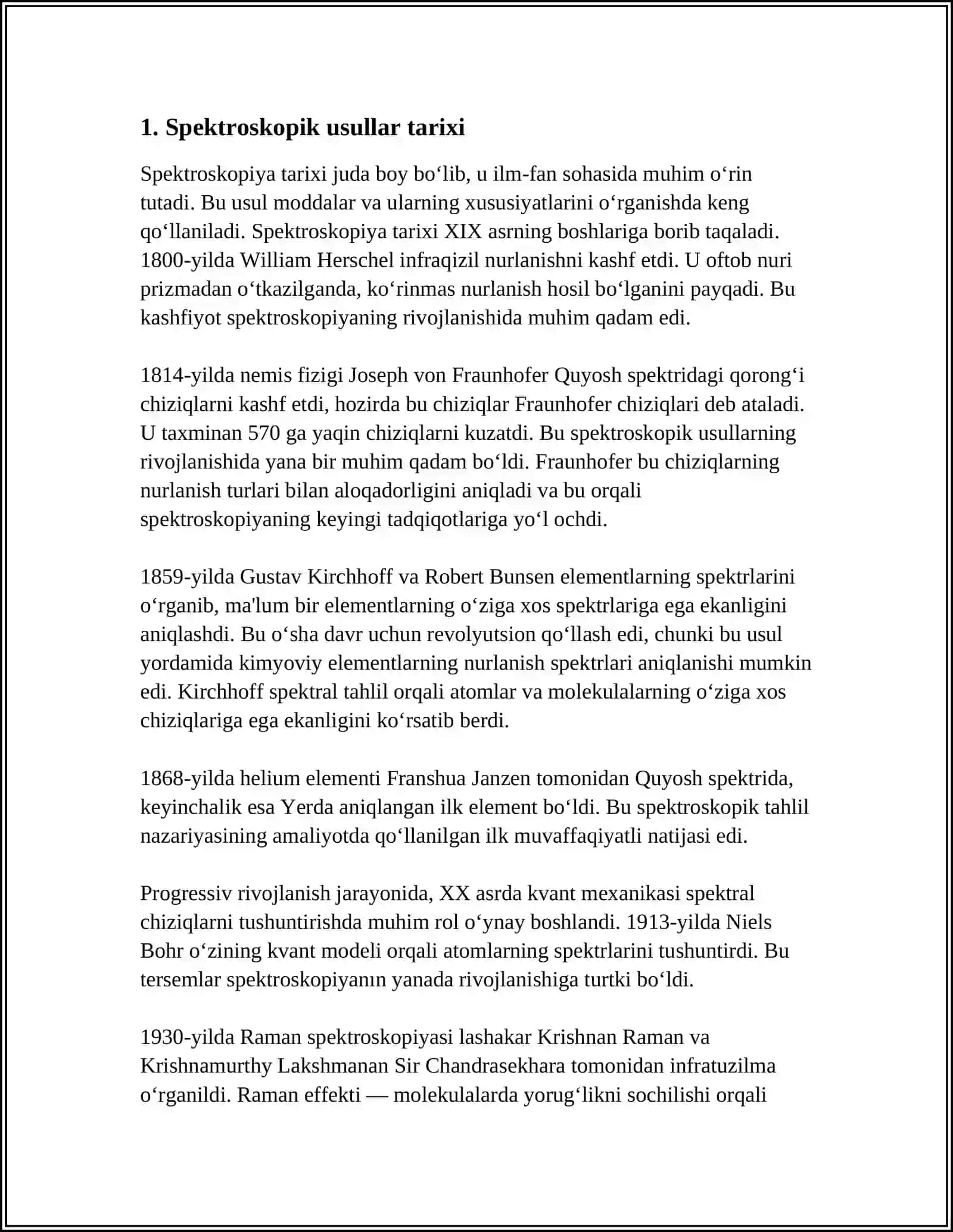 SPETROSKOPIK USULLAR BILAN MODDA TUZILISHI VA TARKIBINI ANIQLASH 4