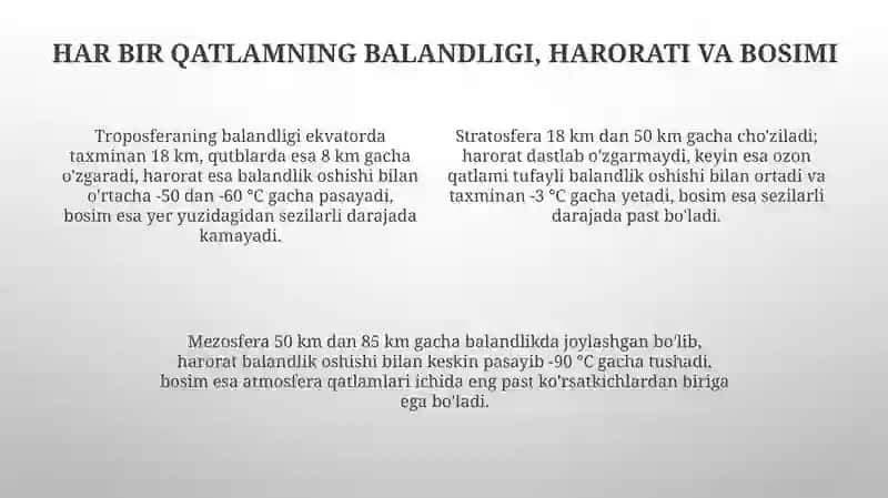 Atmosfera qavatlariga ta’rif 4