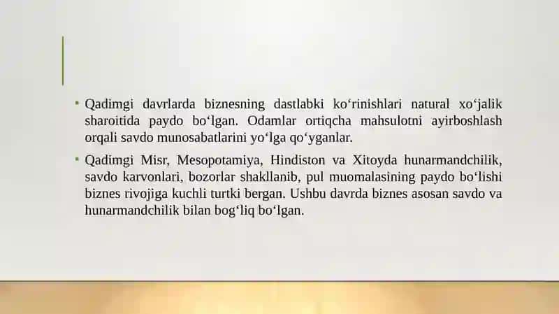 BIZNES RIVOJLANISHINING RIVOJLANISH TARIXI 4