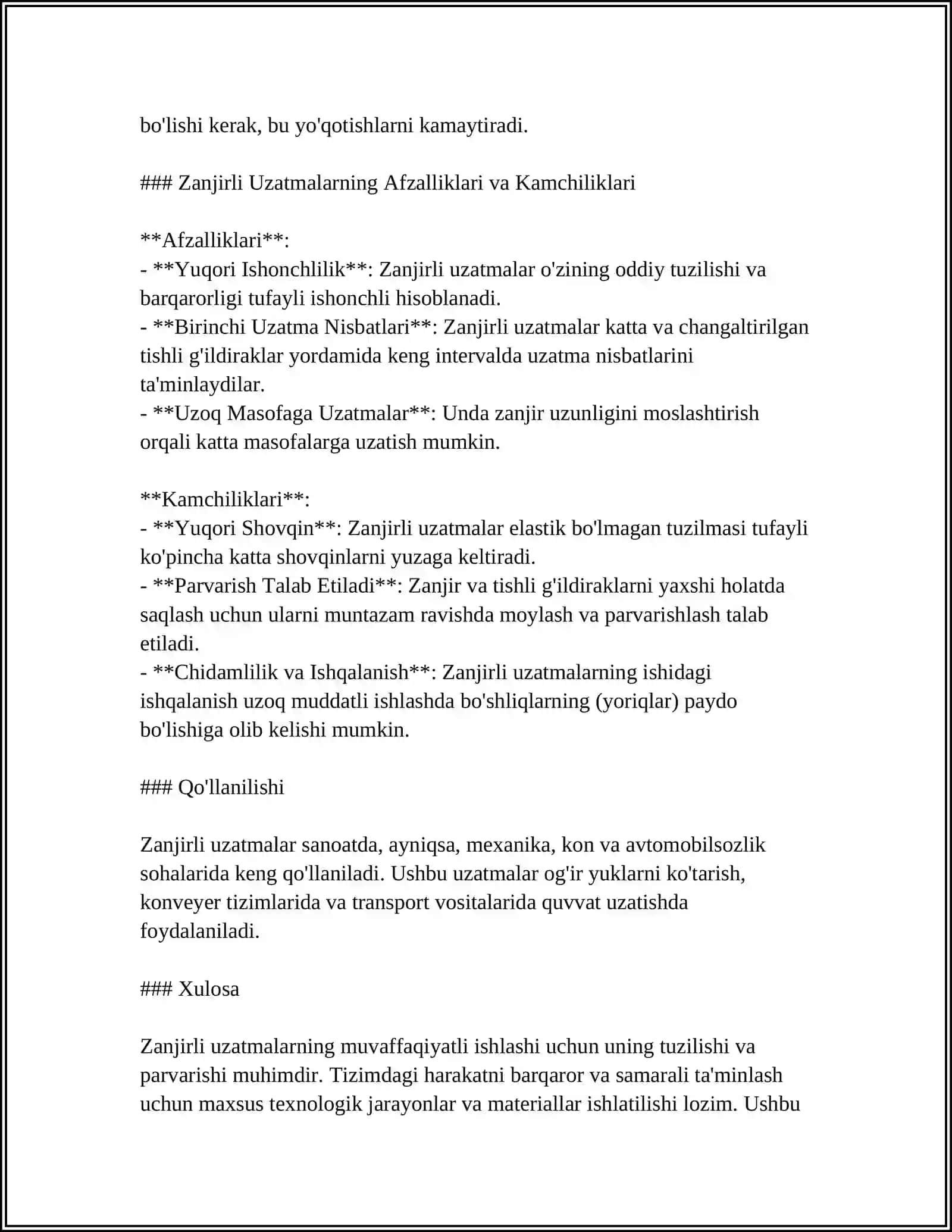 OCHIQ UZATMALAR (ZANJIRLI, TASMALI) 4