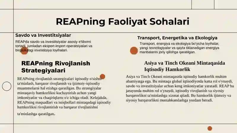 Mintaqaviy Iqtisodiy Hamkorlik (REAP) 4