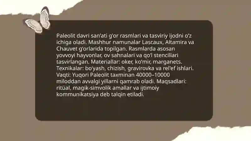 Ibtidoiy davr jahon madaniyati va sanat 4