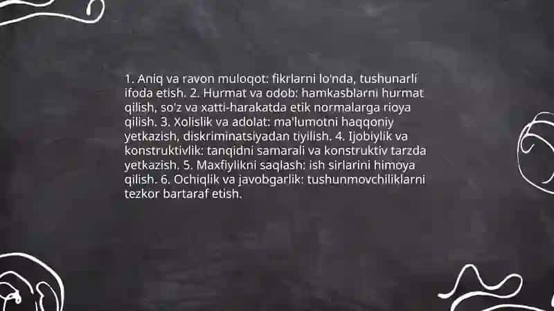 Kasbiy muloqot uslubiyati va qoidalari 4