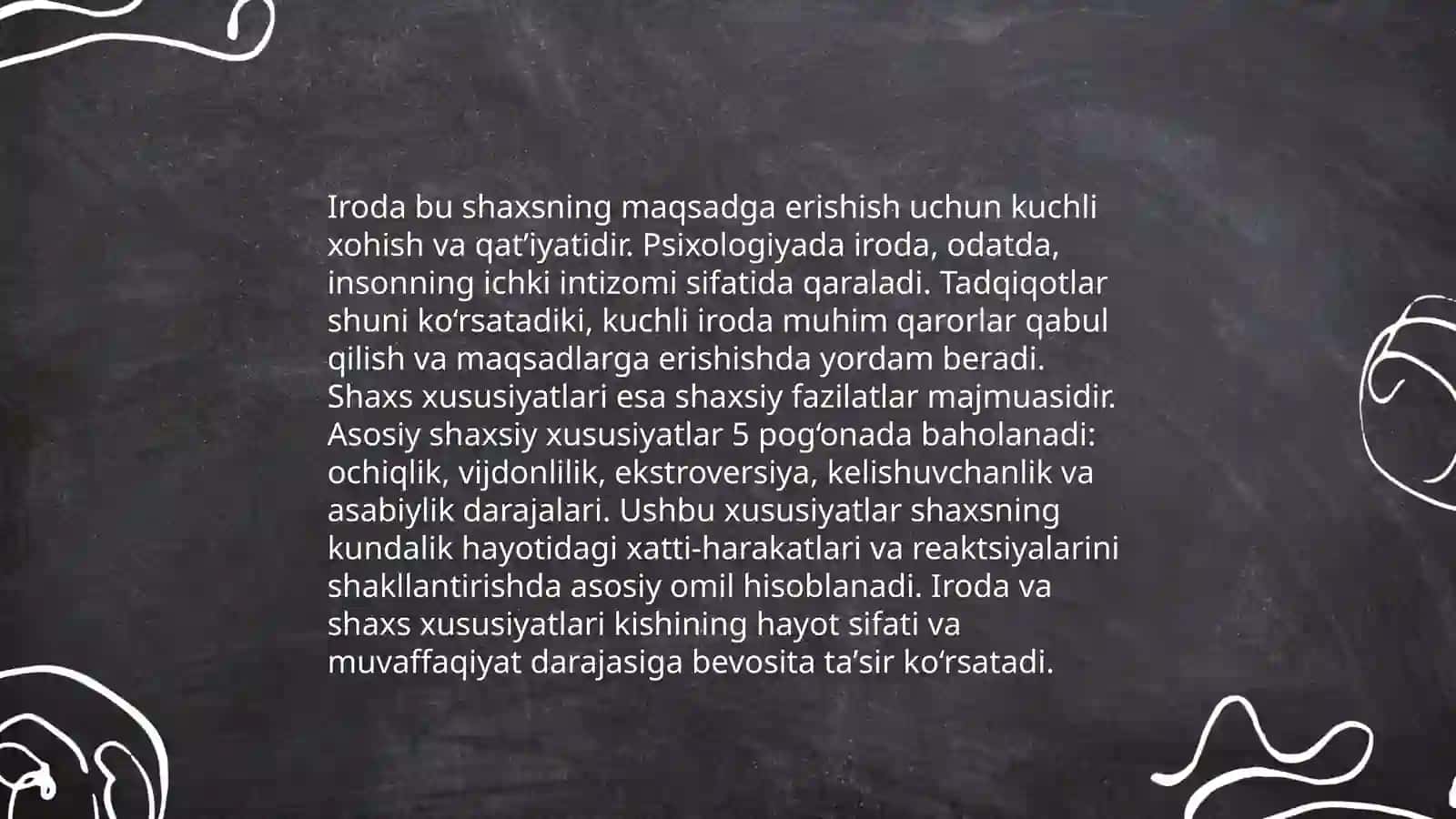 Iroda shaxs xususiyati sifatida 4