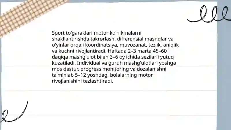 Sinfdan tashqari sport to'garaklari 4