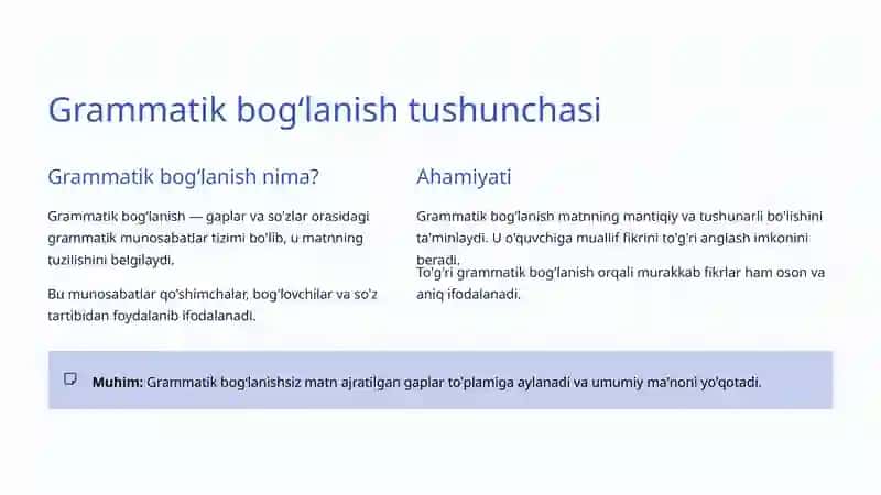 Matn va Uning Grammatik Bogʻlanishi 4