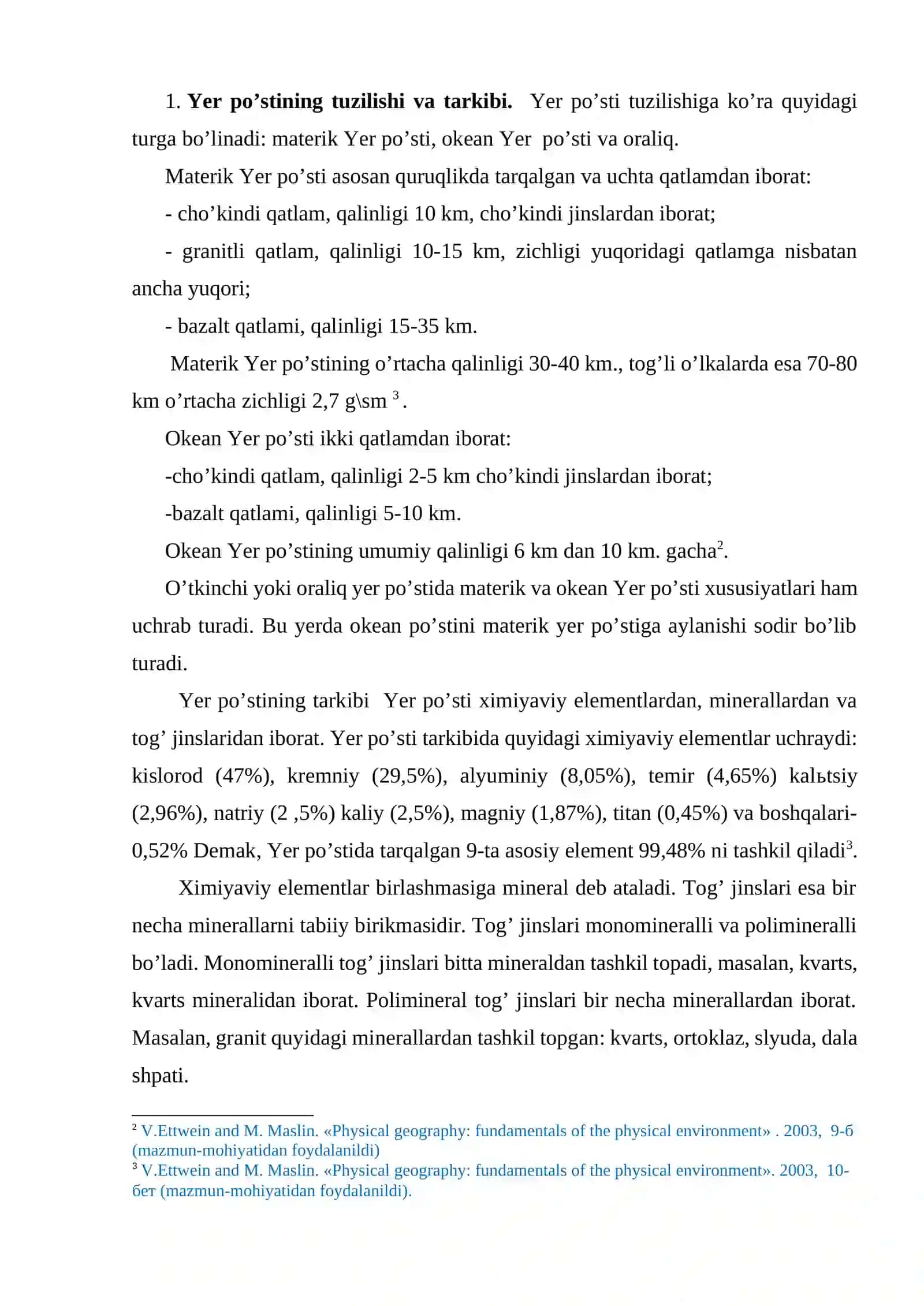 YERNING TOSH QOBIG’I – LITOSFERA 4