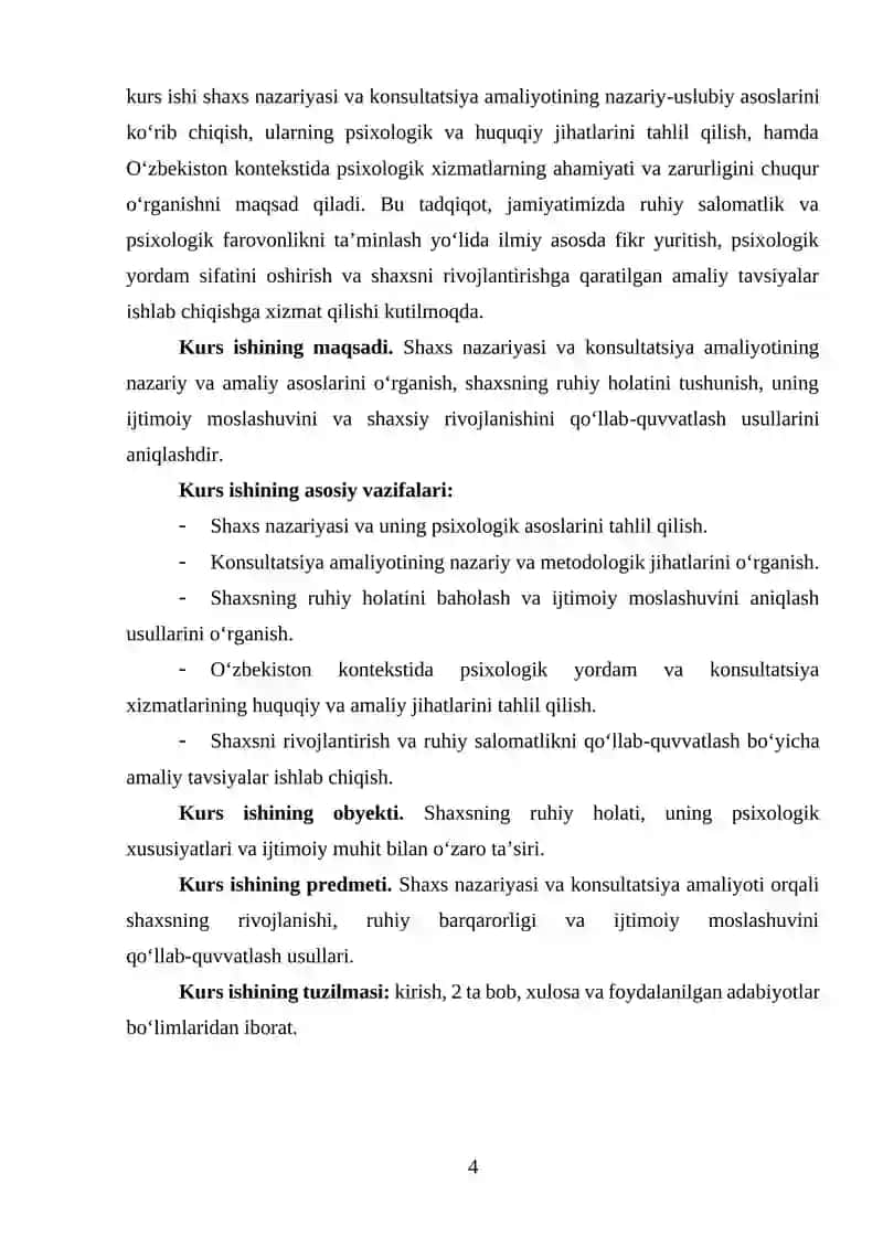 Psixologiya va Pedagogika Kafedrasi Kurs Ishi 4