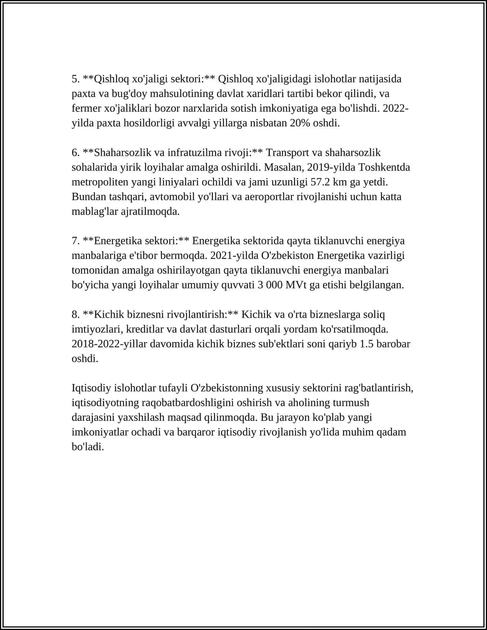 IQTISODIY O'ZGARISHLAR 4