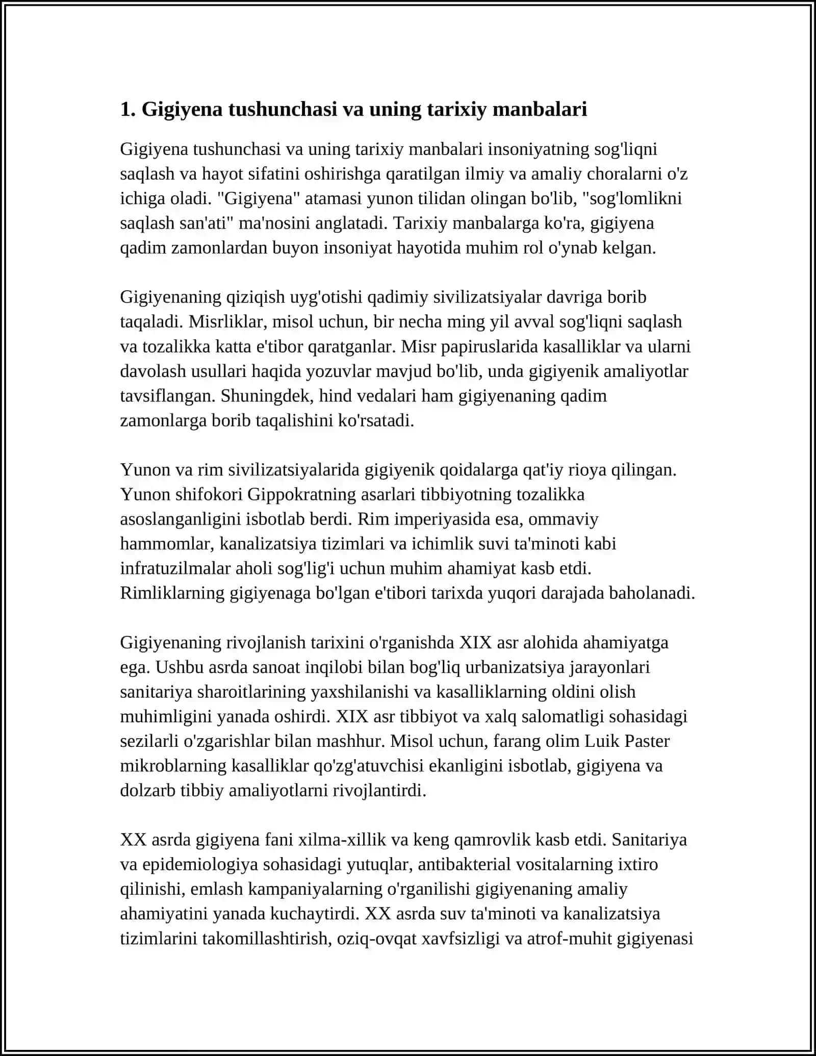 GIGIYENANING RIVOJLANISH TARIXI 4