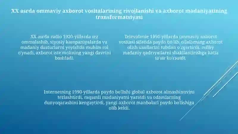 Ommaviy axborot savodxonlik va axborot madaniyatining tarixiy evolyutsiyasi 4