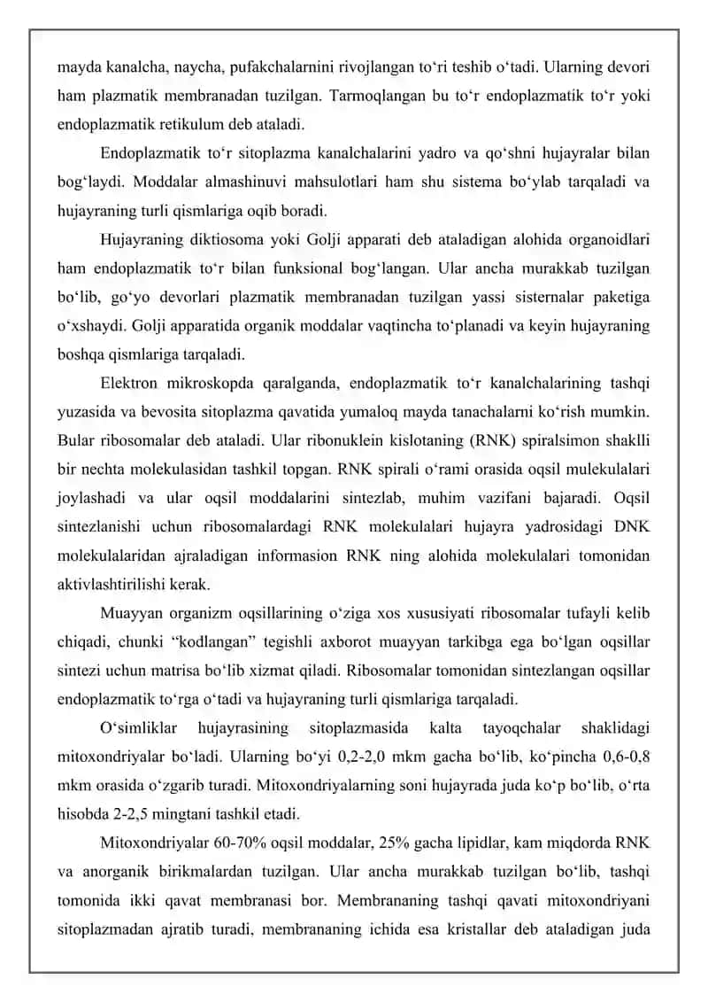 Hujayra va uning tuzilishi 4
