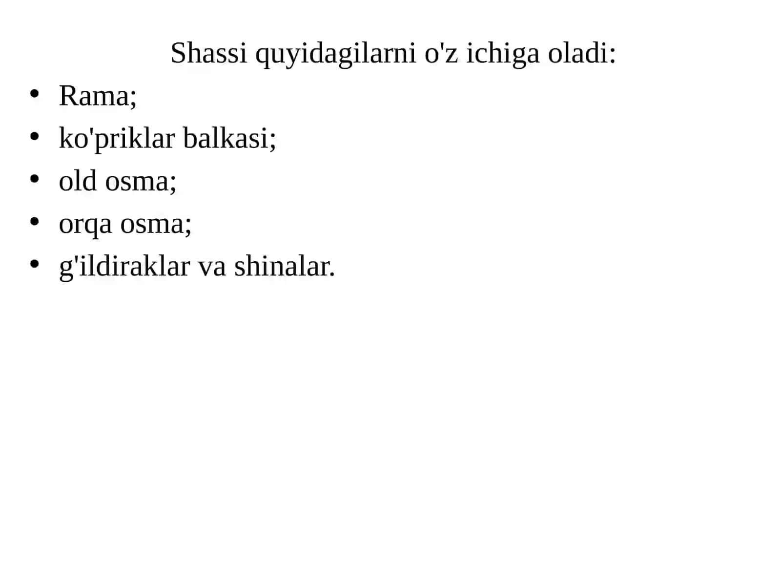 Avtomobilning yurish qismi 4