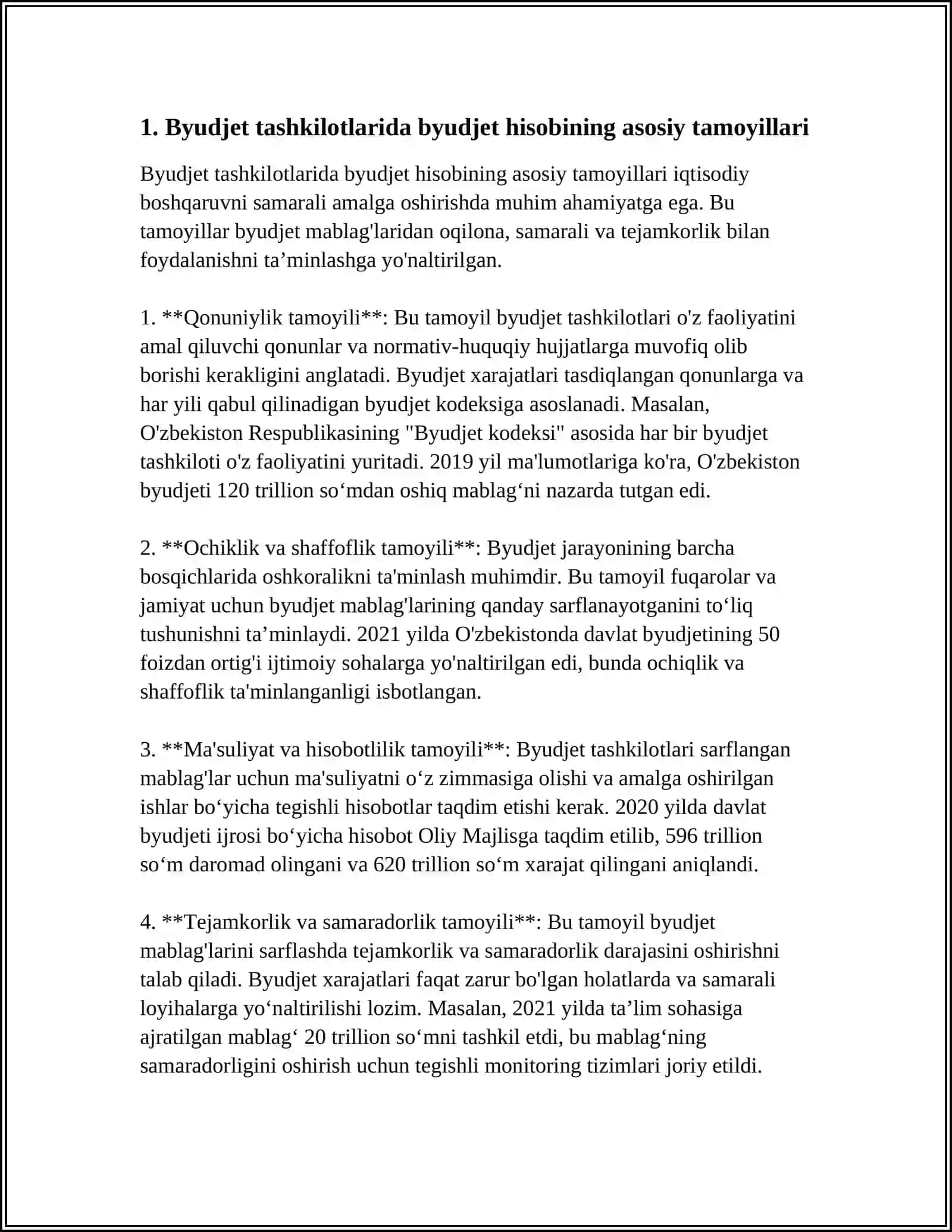 BYUDJET TASHKILOTLARDA BYUDJET HISOBNING TASHKILIY USLUBIY JIHATLARI 4
