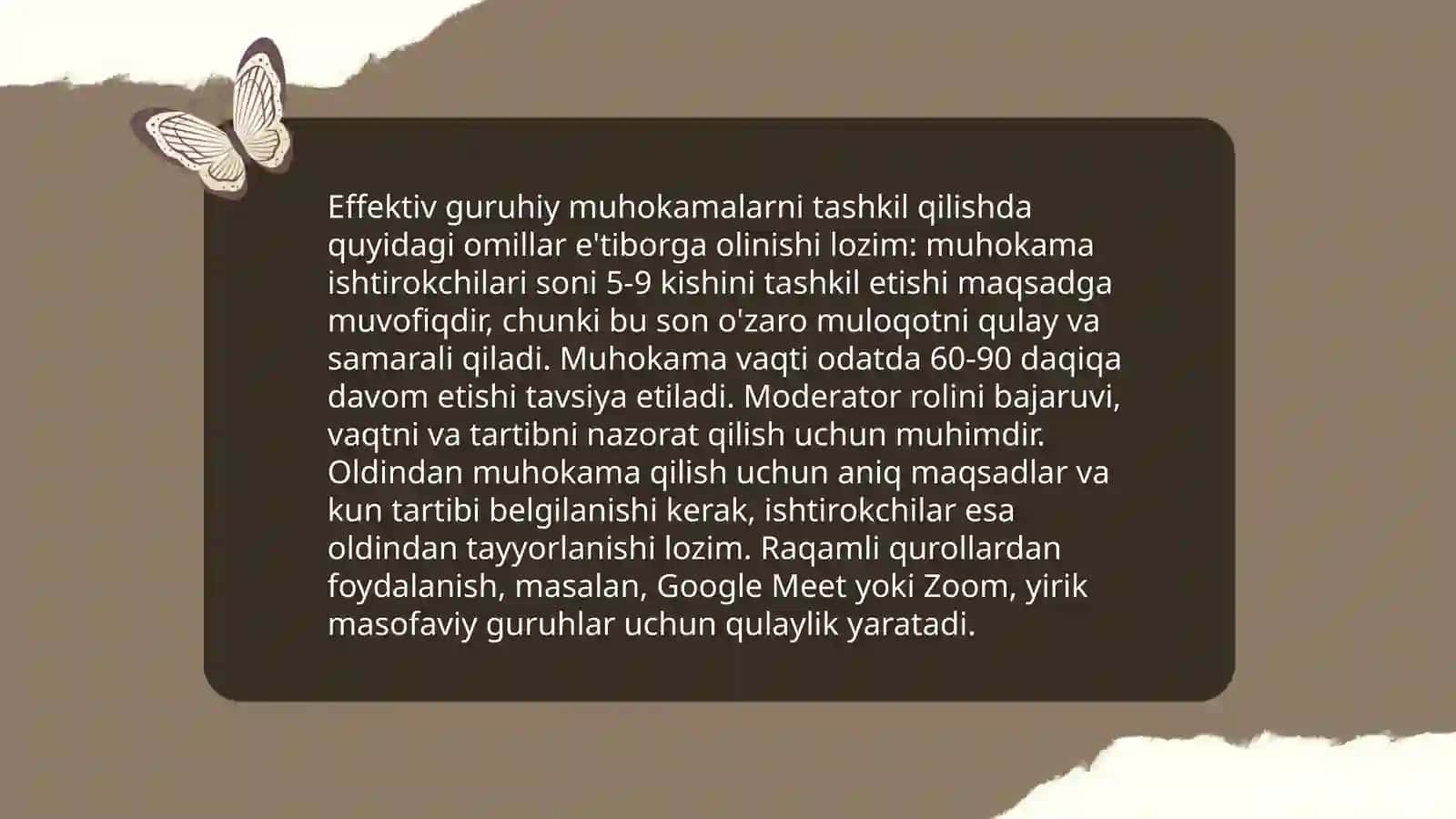 Guruhiy fikr almashinuvi usullari 4
