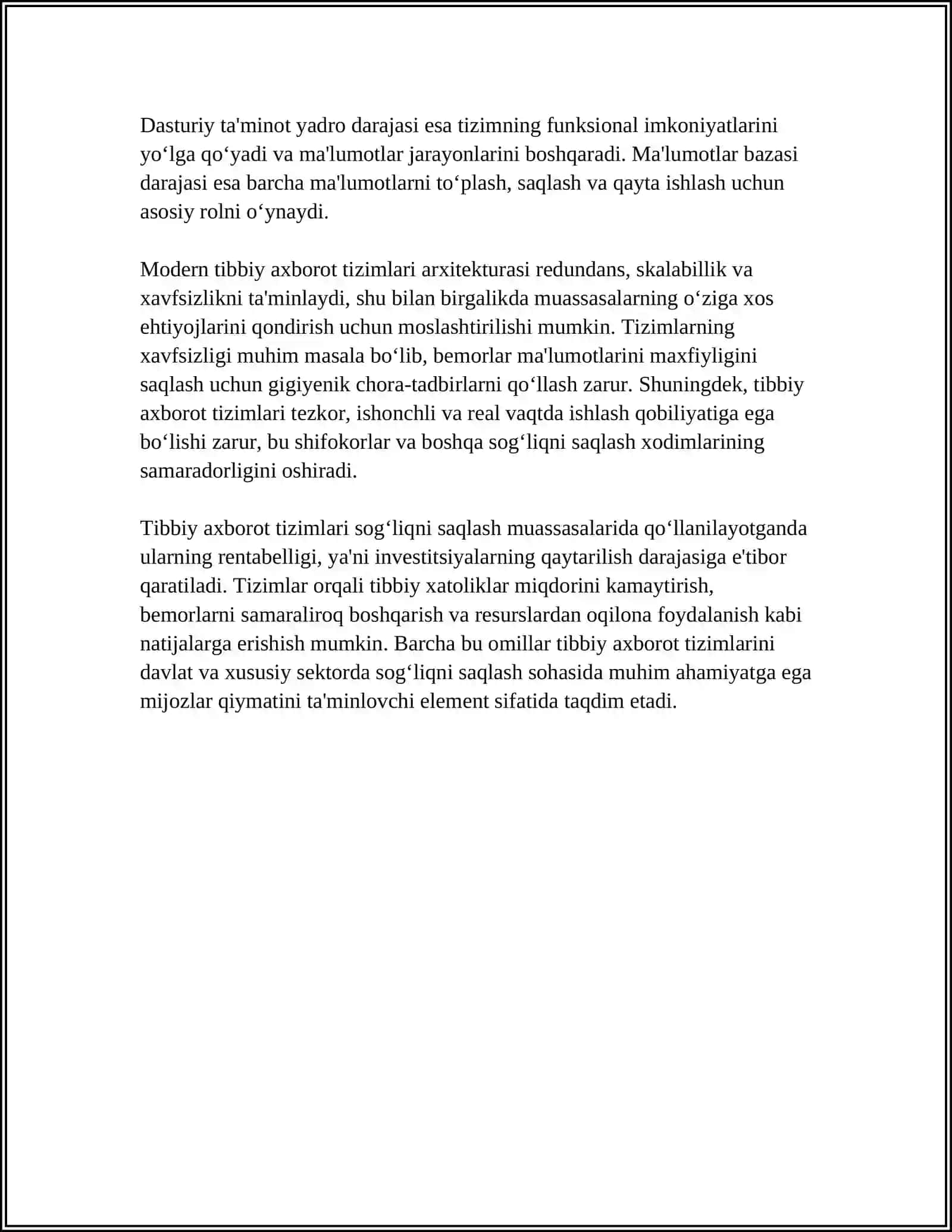 Tibbiy axborot tizimlari (TAT) 4